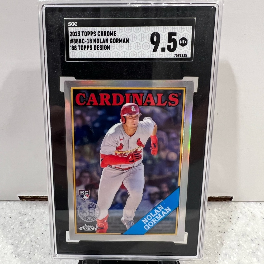 2023 Topps Chrome #88BC-18 Nolan Gorman ‘88 Topps Design SGC 9.5 MT+